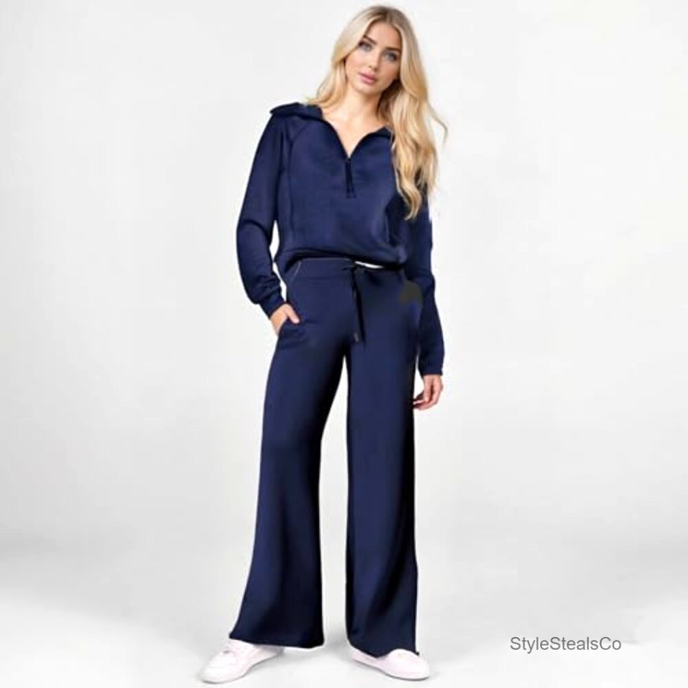 Medium Polyester Lounge Set With Half Zip Top And… - image 2